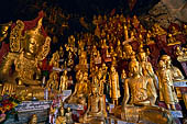 Inle Lake Myanmar. Pindaya, the famous Shwe Oo Min pagoda, a natural cave filled with thousands of gilded Buddha statues. 